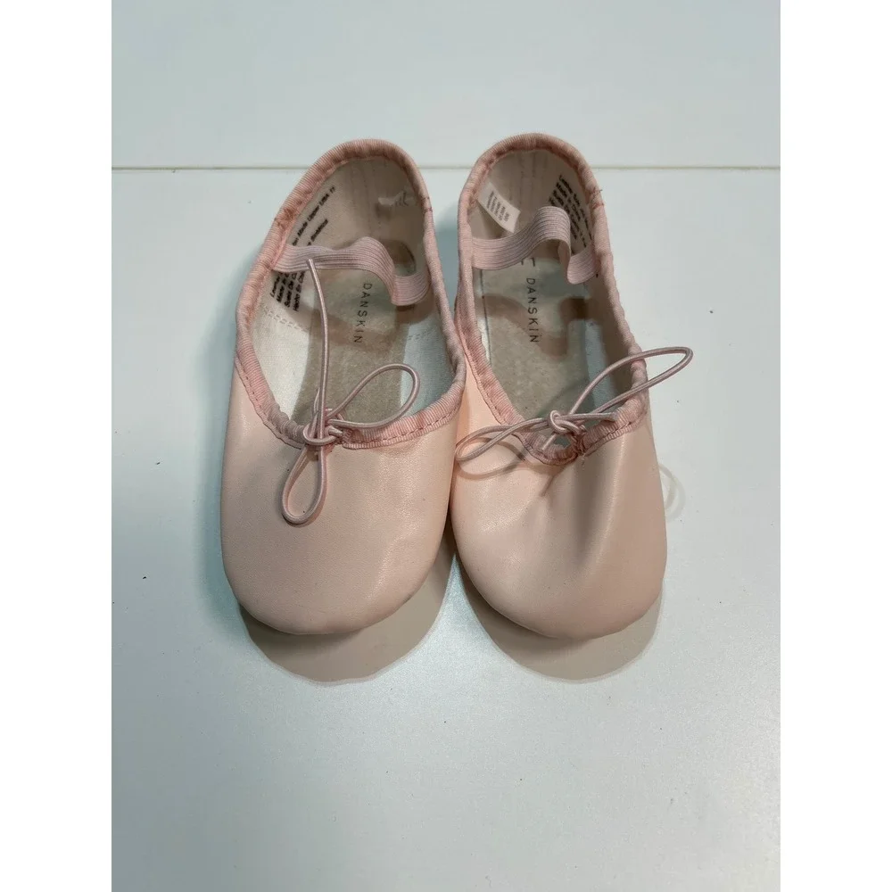 Danskin Pink Leather Ballet Dance Shoes Girls Size‎ 11